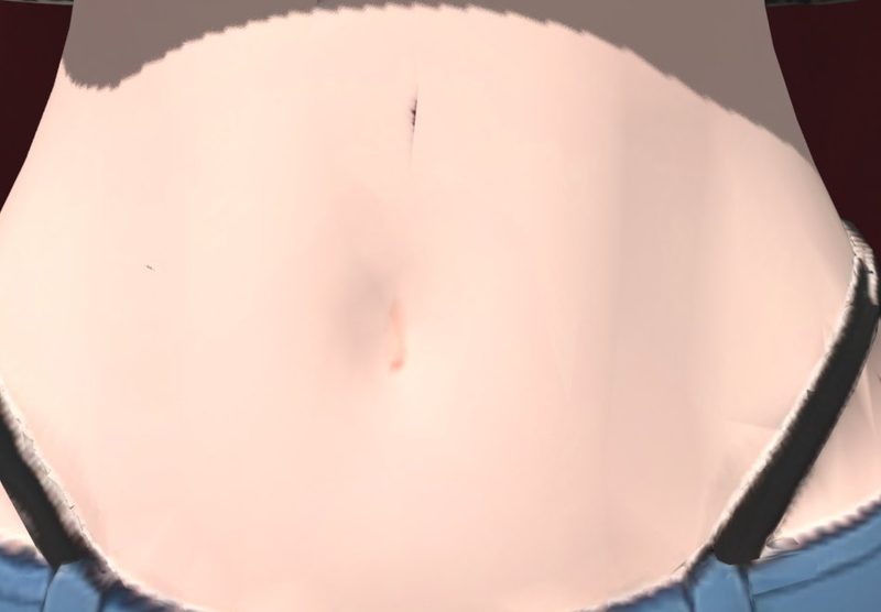 A slit on the belly after reduction